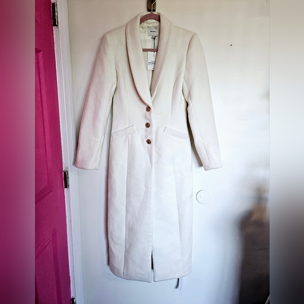 New Reformation Eden Nipped Waist Coat White - Picture 4 of 10